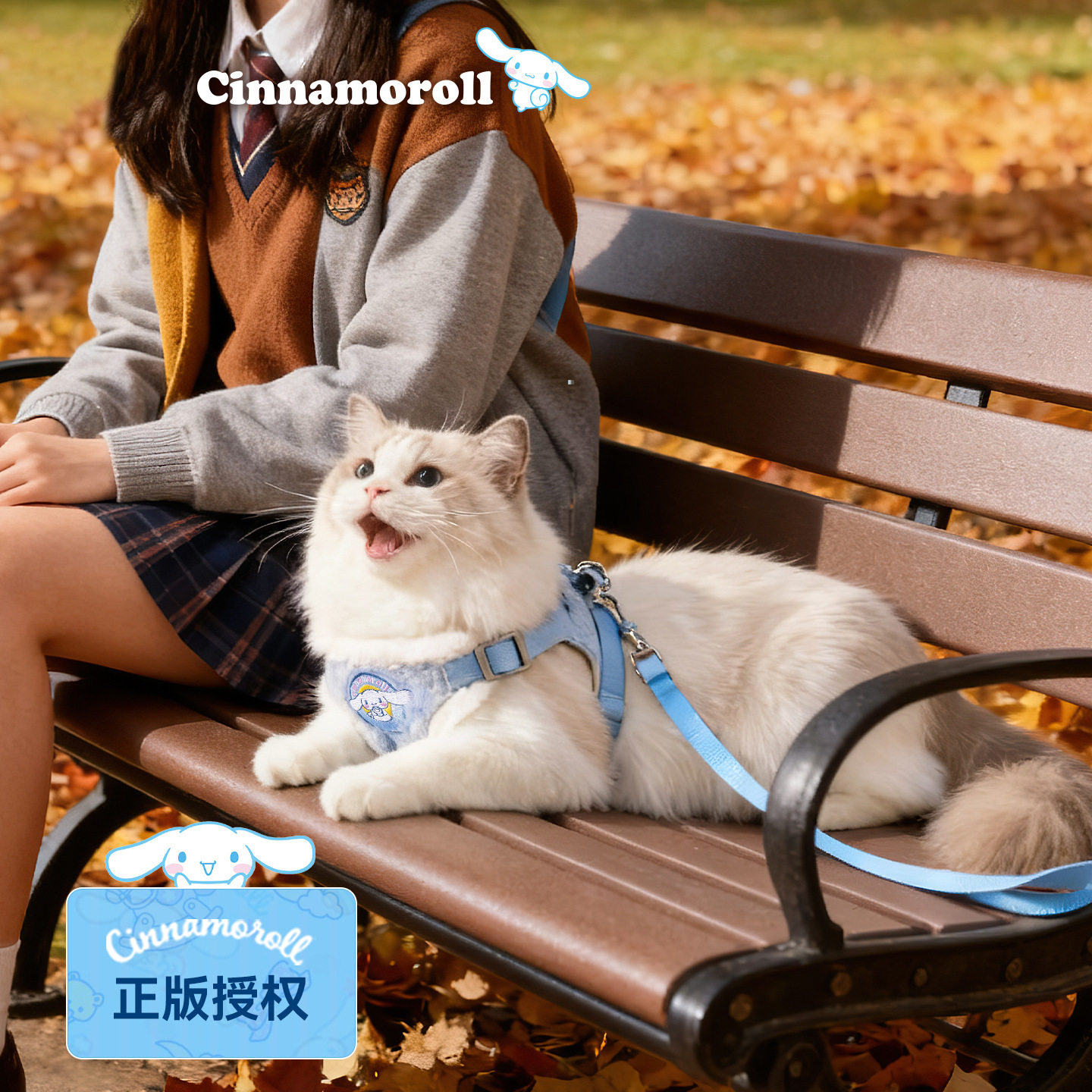 正版联名猫咪牵引绳秋冬季毛绒加厚保暖胸背遛猫绳外出无勒感狗绳,宠物/宠物食品及用品,猫牵引绳,淘宝优惠券,粉丝福利购,淘宝优惠卷