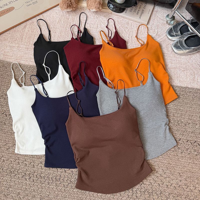 性感褶皱收腰显瘦无痕小吊带背心