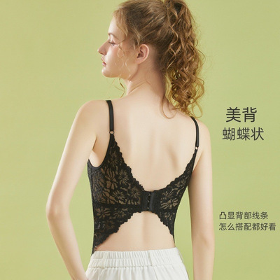 蝴蝶美背防走光吊带心女夏