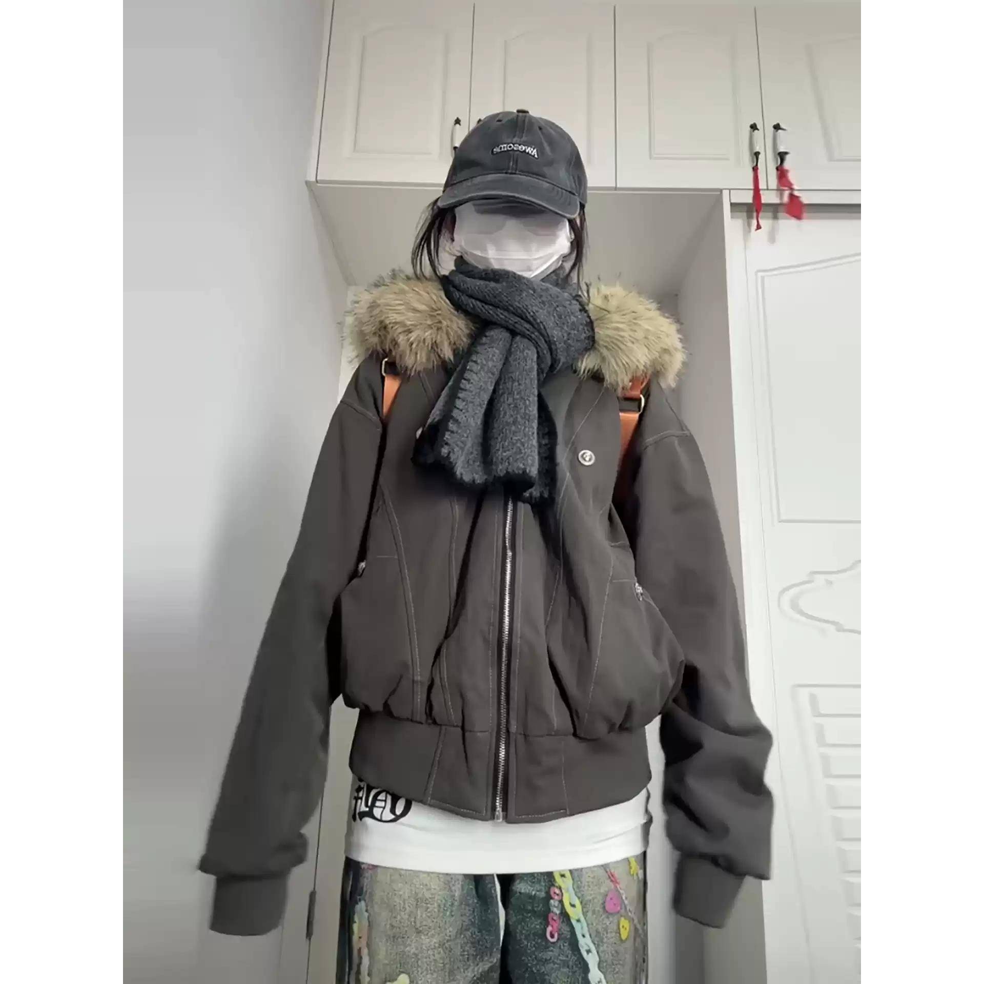 座山雕棉服外套女冬季2025新款棉衣加绒加厚派克服小个子短款棉袄