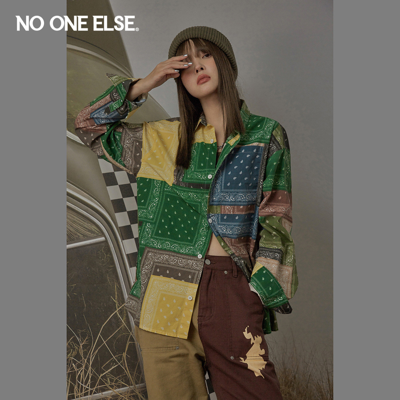NOONEELSE复古腰果花衬衫图片