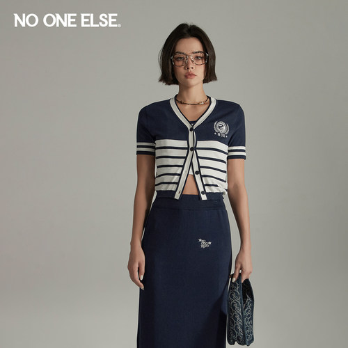 条纹短款上衣nooneelse