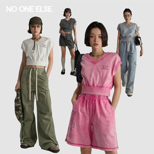 NOONEELSE磨破无袖卫衣