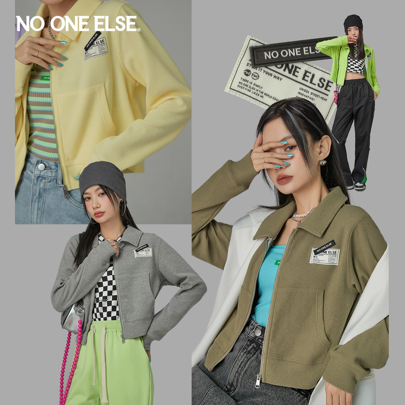NO ONE ELSE休闲短外套女士2026早春秋新品设计感洋气宽松上衣潮