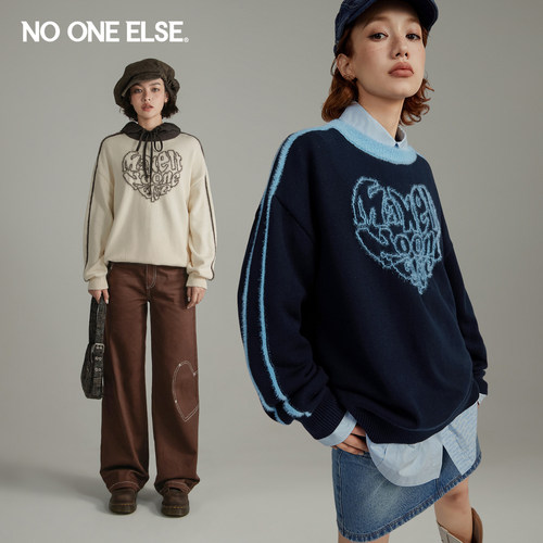 字母针织衫nooneelse