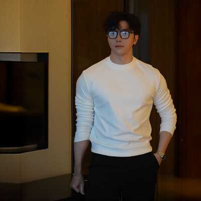 秋冬320克微高领重磅仿羊绒硬挺高弹贴身磨毛保暖压手袖打底长袖