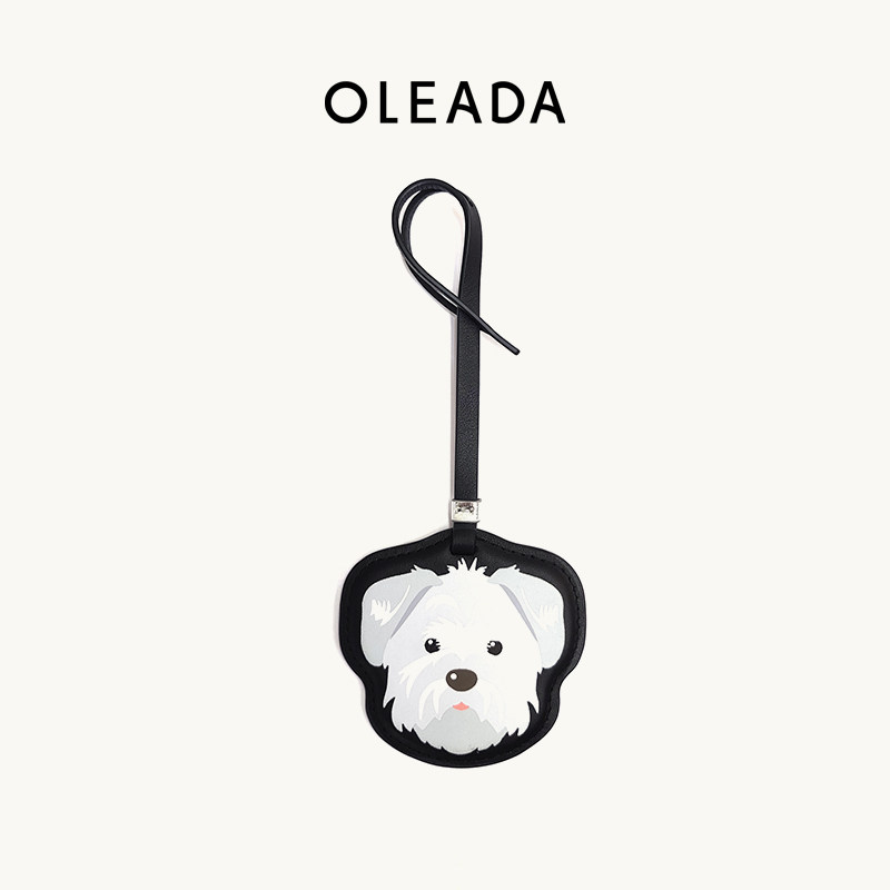 OLEADA x 梅耶马斯克联名原创设计牛皮包包挂件 爱犬黑色挂饰