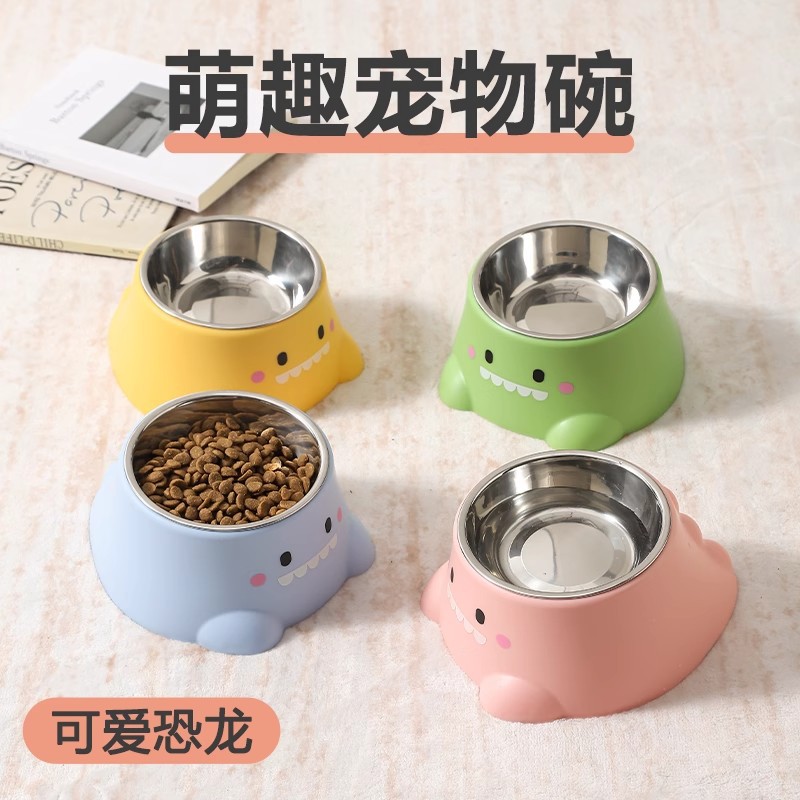 狗狗碗食盆防打翻猫咪喝水碗专用小狗粮饭盆不锈钢猫粮碗宠物用品