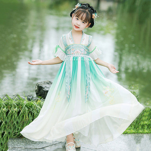 汉服女童2025新款儿童古风连衣裙