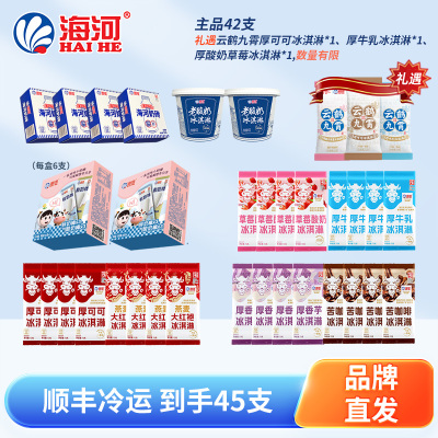 45支/159元海河厚可可冰淇淋奶砖雪糕老酸奶冰淇淋儿童奶棒新品