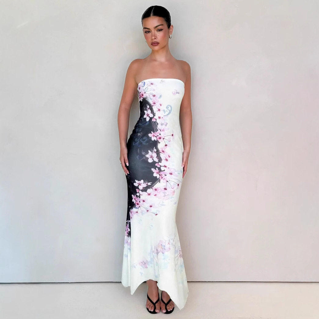 Irregular dress with wrapped buttocks包臀不规则休闲连衣裙女