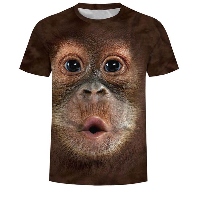 欧美爆款潮流 猴子猩猩男士T恤3D数码印花短袖来图定制tshirt men