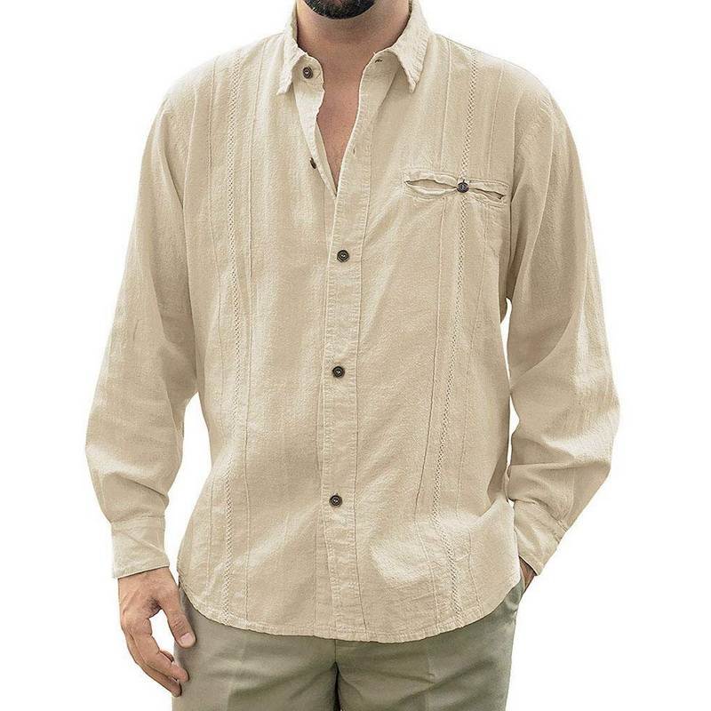 Long Sleeve Soild Shirts Casual Button Down