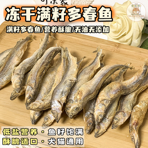 自制宠物零食冻干满籽多春鱼大号
