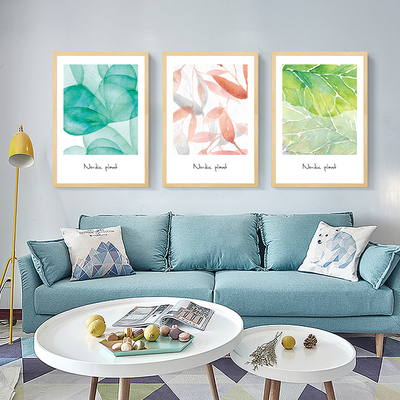 客厅沙发背景墙绿植挂装饰画