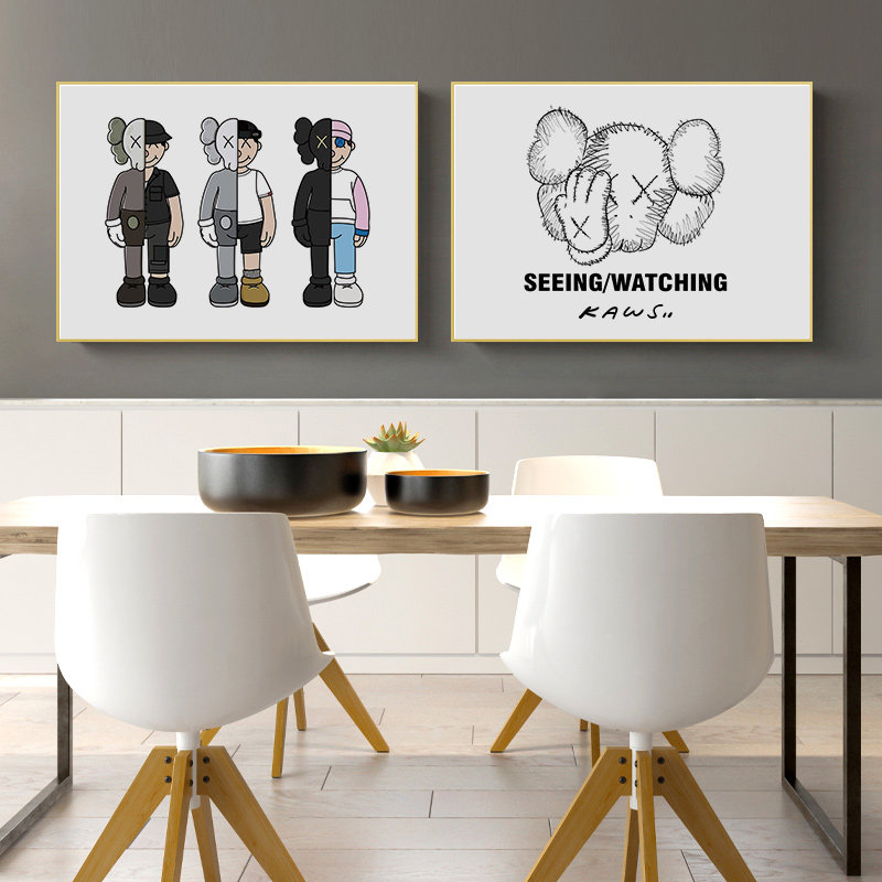 kaws芝麻街潮牌暴力熊装饰画