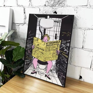 北欧野兽派潮流艺术潮牌组合装 饰画涂鸦漫画看报女人酒吧卧室挂画