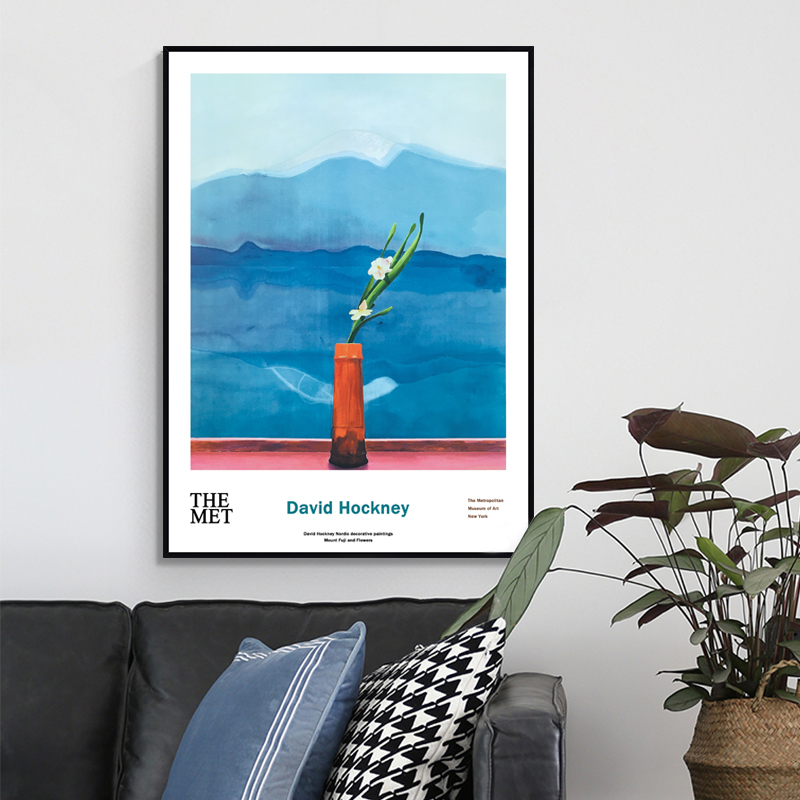 大卫霍克尼装饰画比利时玛格丽特超现实主义人物客厅咖啡厅壁挂画