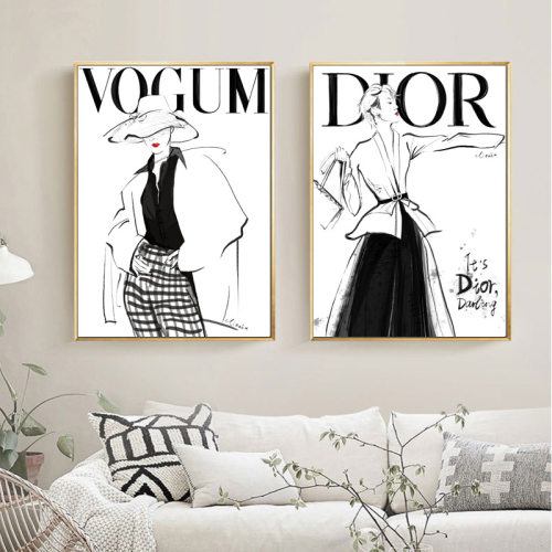 服装女装店北欧VOGUE海报装饰画
