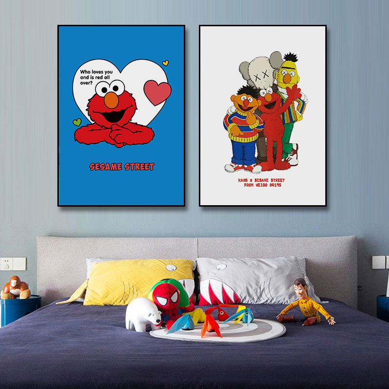 kaws儿童房装饰画卡通