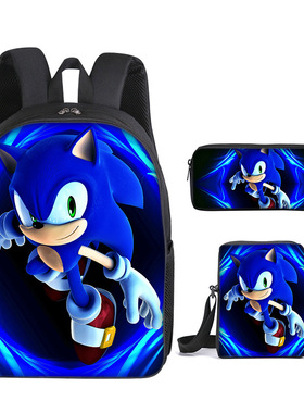 oni克小学生书包三件套动漫卡通背包单肩笔袋Foreign trade goods