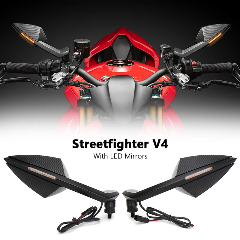 杜卡迪街霸V4后视镜带转向灯怪兽