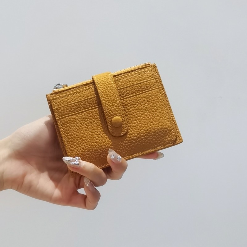 日本品质牛皮小钱包女士短款零钱包多卡位韩版学生铺平迷你小卡包