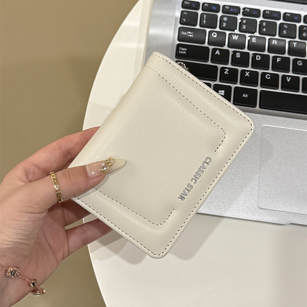 日本品质韩系多功能字母卡包女新款小众设计零钱包简约百搭短款钱