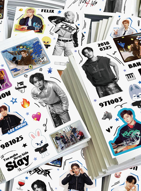 新款韩团StrayKids贴纸周边韩系手账咕卡盘手机壳diy防水装饰贴画