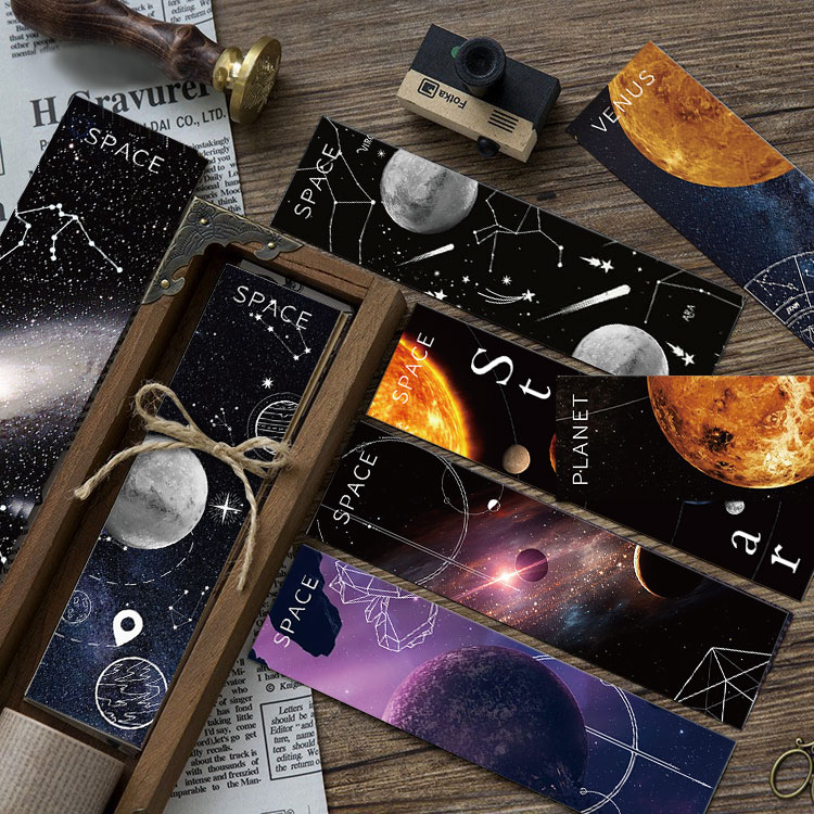 拾乐书签精美星空小卡片