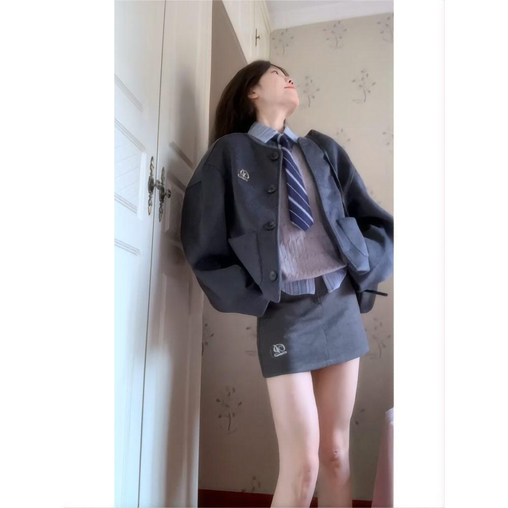 韩版学院风巨好看的短款夹克女秋冬新款宽松毛呢外套,女装/女士精品,时尚套装,淘宝优惠券,粉丝福利购,淘宝优惠卷