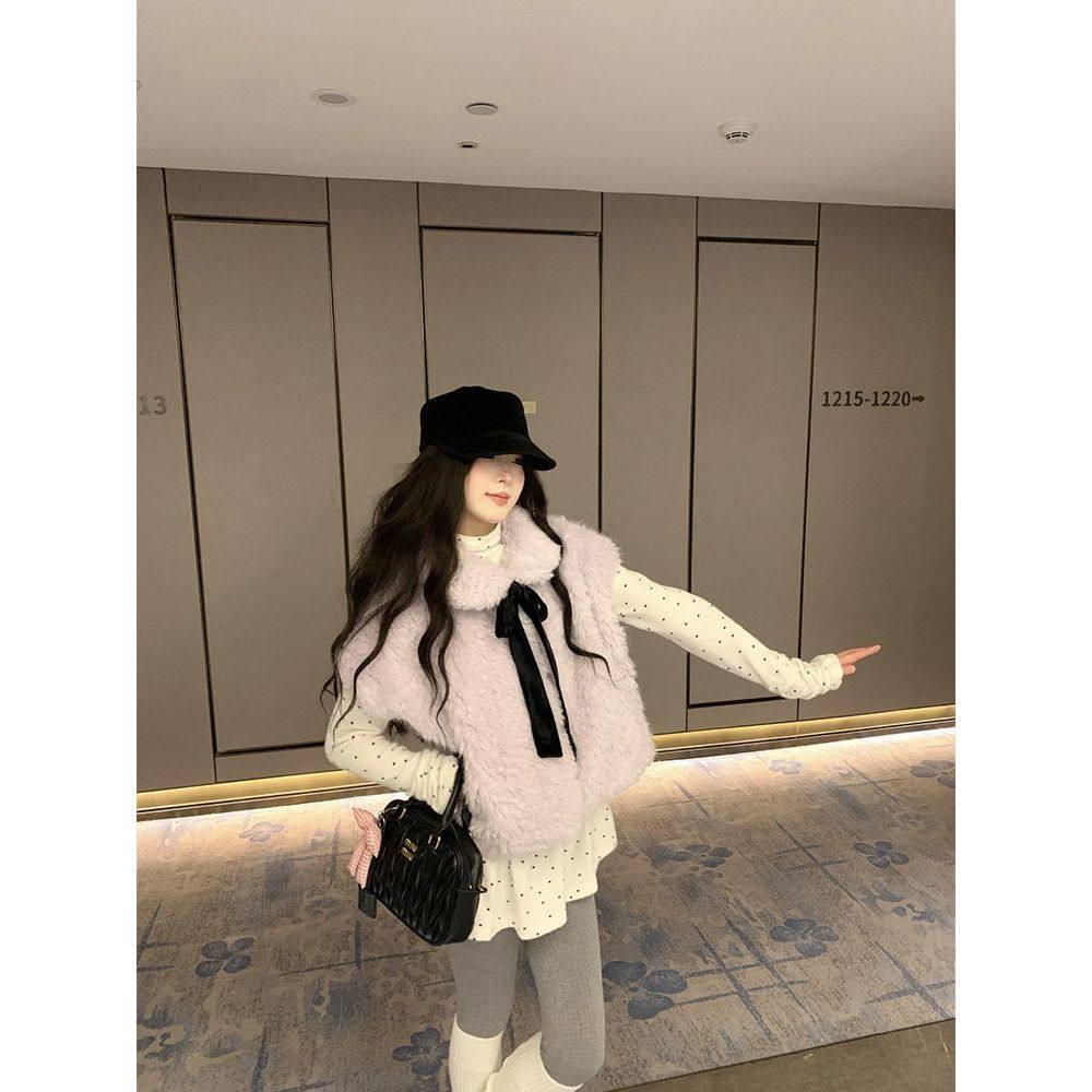 秋冬款韩系蝴蝶结麂皮绒保暖马甲短外套女冬上衣,女装/女士精品,时尚套装,淘宝优惠券,粉丝福利购,淘宝优惠卷