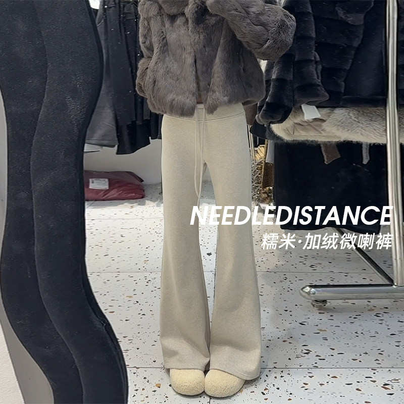美式微喇卫裤女冬季新款灰色抽绳运动裤加绒直筒显瘦休闲阔腿长裤,女装/女士精品,休闲裤,淘宝优惠券,粉丝福利购,淘宝优惠卷