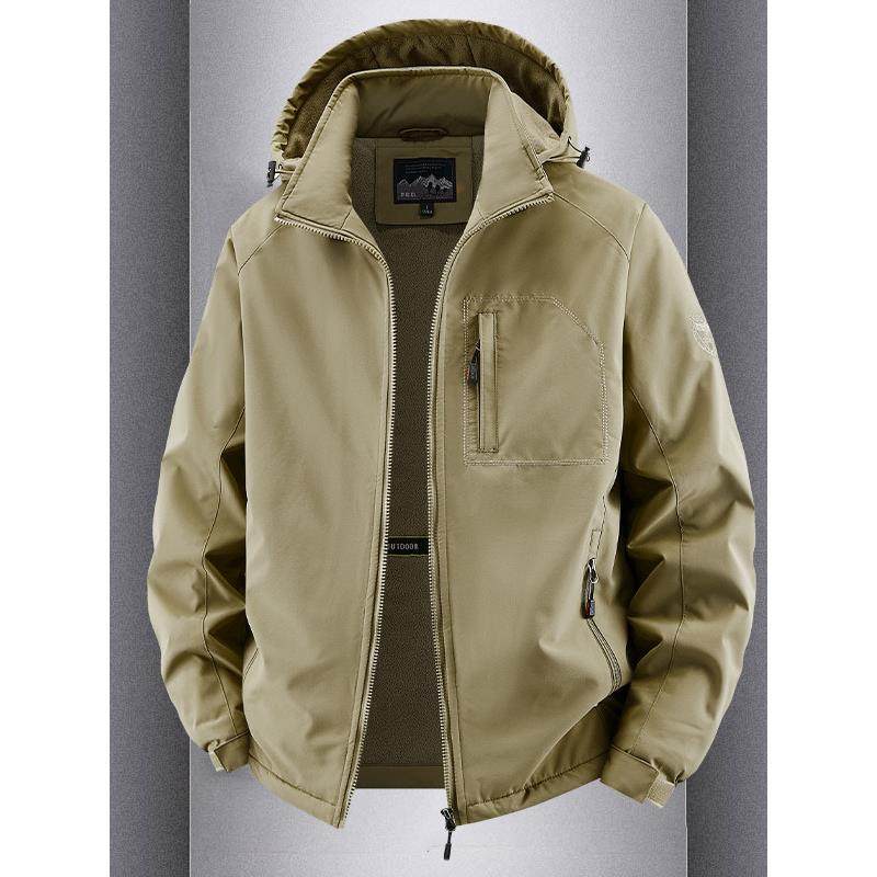 秋冬季外套男2025新款男士加绒夹克休闲男装防风加厚冬装上衣男