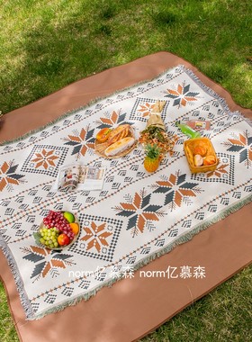 户外桌布露营餐布餐垫防水野餐垫餐垫户外餐垫复古棉麻法式桌垫