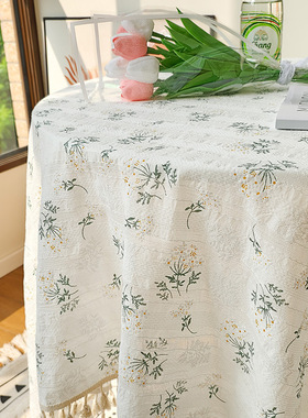 棉麻桌布复古台布布艺棉麻桌布圆形桌布棉麻圆形小圆桌幼儿园法式