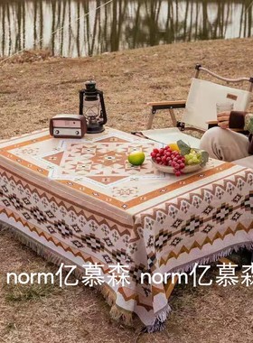 便携野餐垫沙滩防潮地垫欧式毯跨境新品亚麻盖毯地毯野餐布帐篷