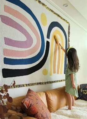 墙布客厅背景墙背景布墙面挂毯床头卧室墙壁高级挂布背景布装饰大