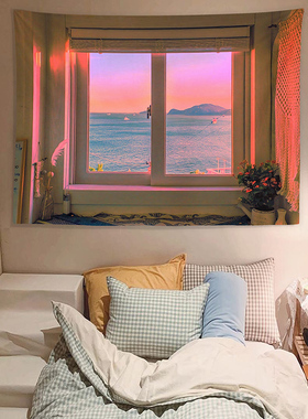 背景布卧室小房间墙布租房宿舍改造挂毯床头背景墙高级感