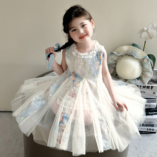 韩范舒适新款 纱裙连衣裙女夏儿童亲肤蓬蓬裙ins风少女夏天时尚