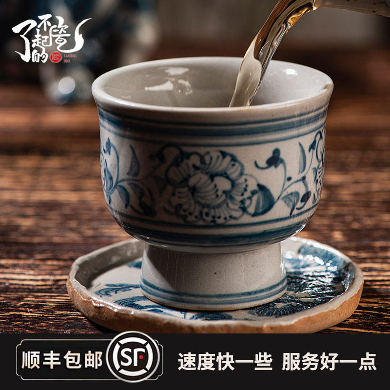 云溪陶青花瓷手绘陶瓷主人杯茶杯