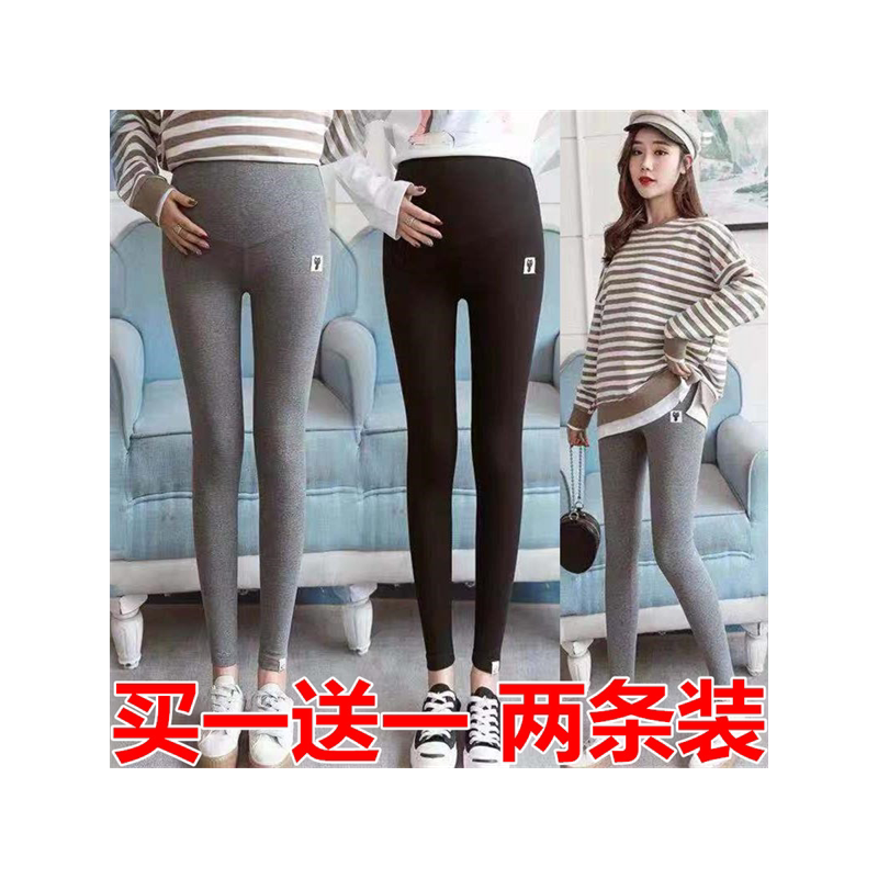 孕妇打底裤春秋外穿休闲托腹大码小脚加绒加厚长裤孕中晚期孕妇装