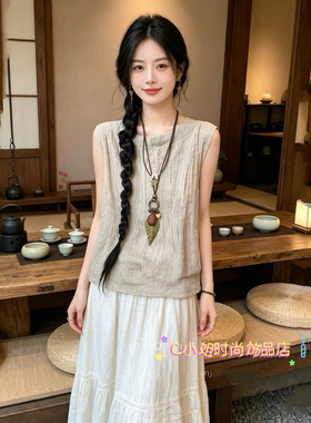 长款项链带绳子复古民族风项链