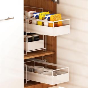 厨房置面抽拉式 调料物架橱柜内台多储物整理下M1056水槽收层纳置