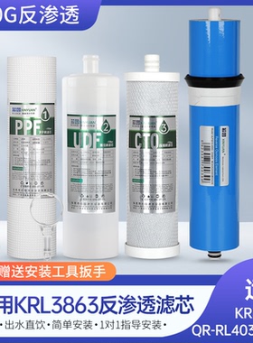 芯园适用沁园净水器滤芯KRL3863/403A(s)/QR-RL403A/B/C活性炭PP