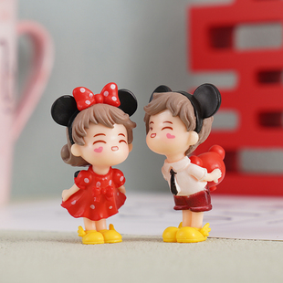 饰品用品大全婚房婚庆创意一对 结婚订婚情侣小摆件娃娃公仔布置装