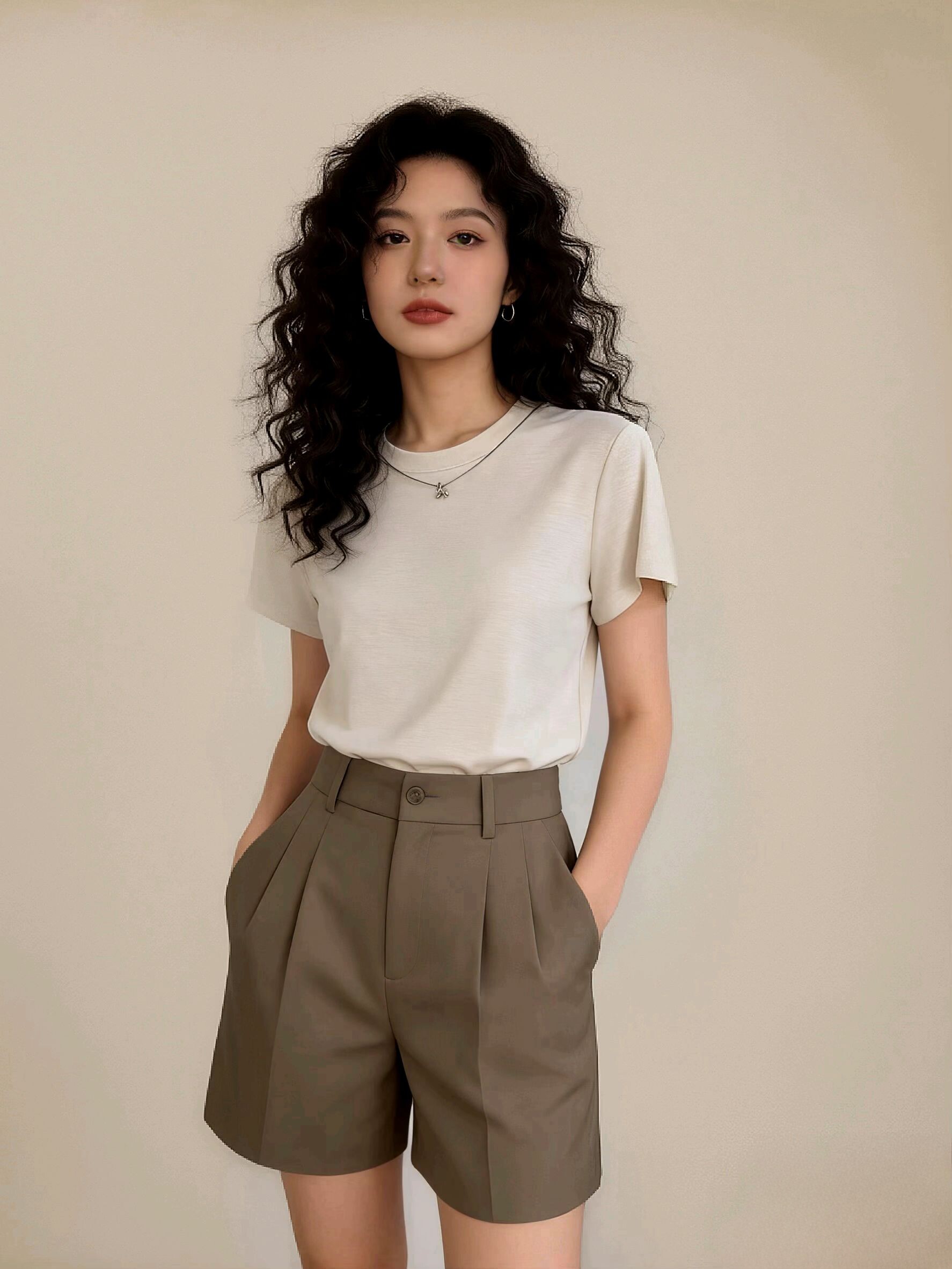 2026夏季新款韩版时尚百搭显瘦圆领小马天丝亚麻T恤女上衣