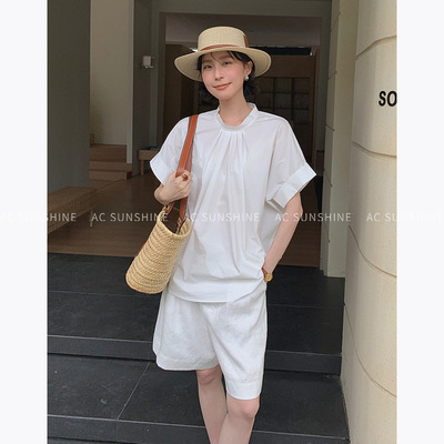 AC SUNSHINE立领蝙蝠袖时尚通勤百搭匹马棉衬衫女上衣夏季H19839