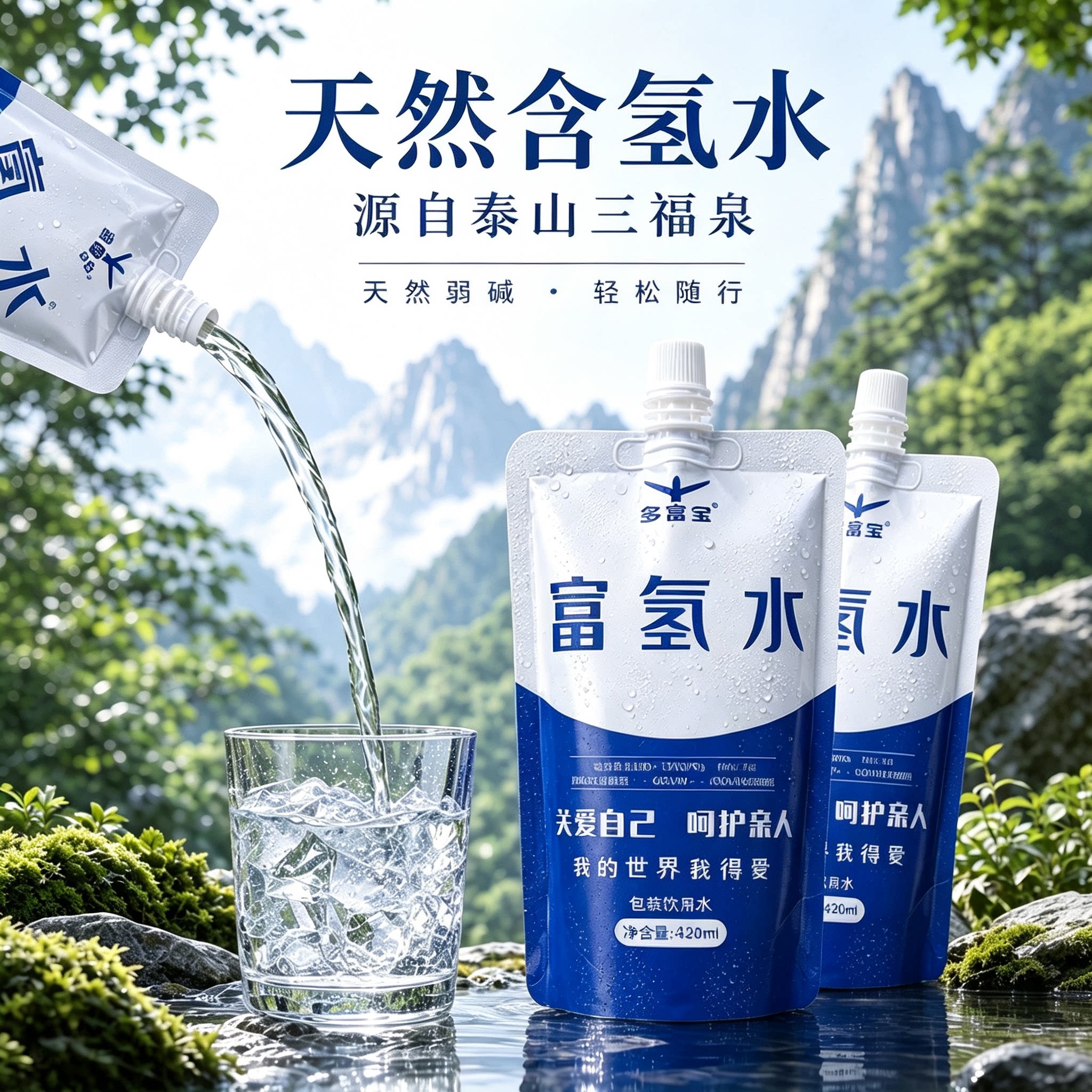 多富多氢水袋装天然富氢水低氚负电位水氢分子水素水6袋整箱