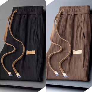 高级垂坠感西裤 冰丝休闲裤 超薄潮牌速干宽松阔腿长裤 夏季 子男 男款